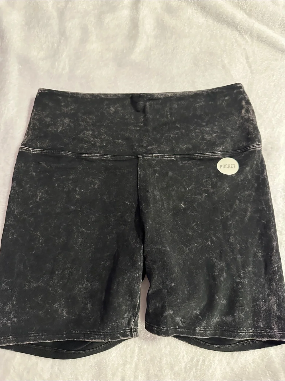 PINK Victoria's Secret Black Acid-Wash Bike Shorts